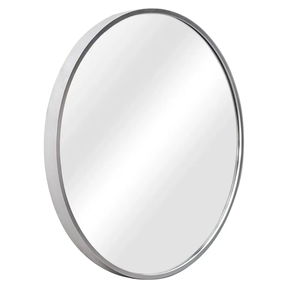 Helloshop26 Miroir mural rond diamètre 50 cm argente* Miroir Simple