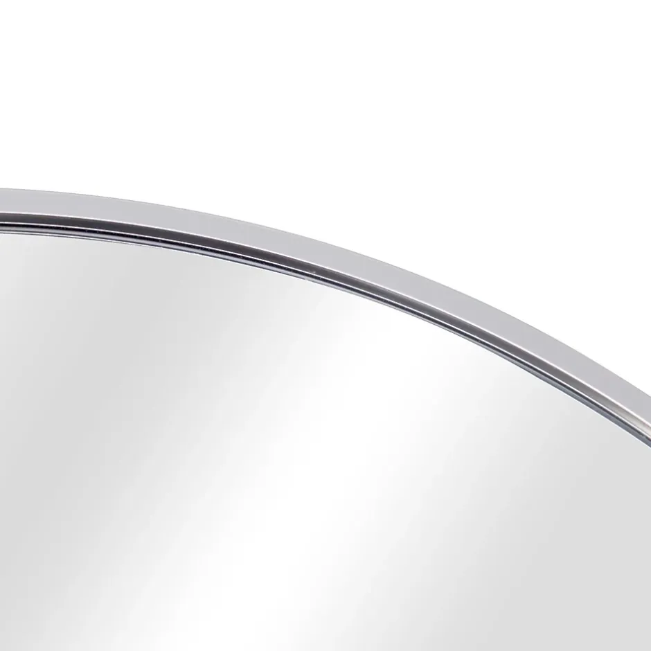 Helloshop26 Miroir mural rond diamètre 50 cm argente* Miroir Simple