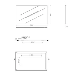Kiamami Valentina Miroir Mural 100X60 Avec Bord Anti-Coupure* Miroir Grossissant