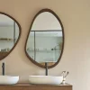 Berah Getah Miroir organique en mindi massif finition noyer 60x90 cm* Miroir Simple