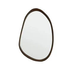 Berah Getah Miroir organique en mindi massif finition noyer 60x90 cm* Miroir Simple