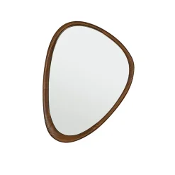 Berah Getah Miroir organique en mindi massif finition noyer 75x60 cm* Miroir Simple