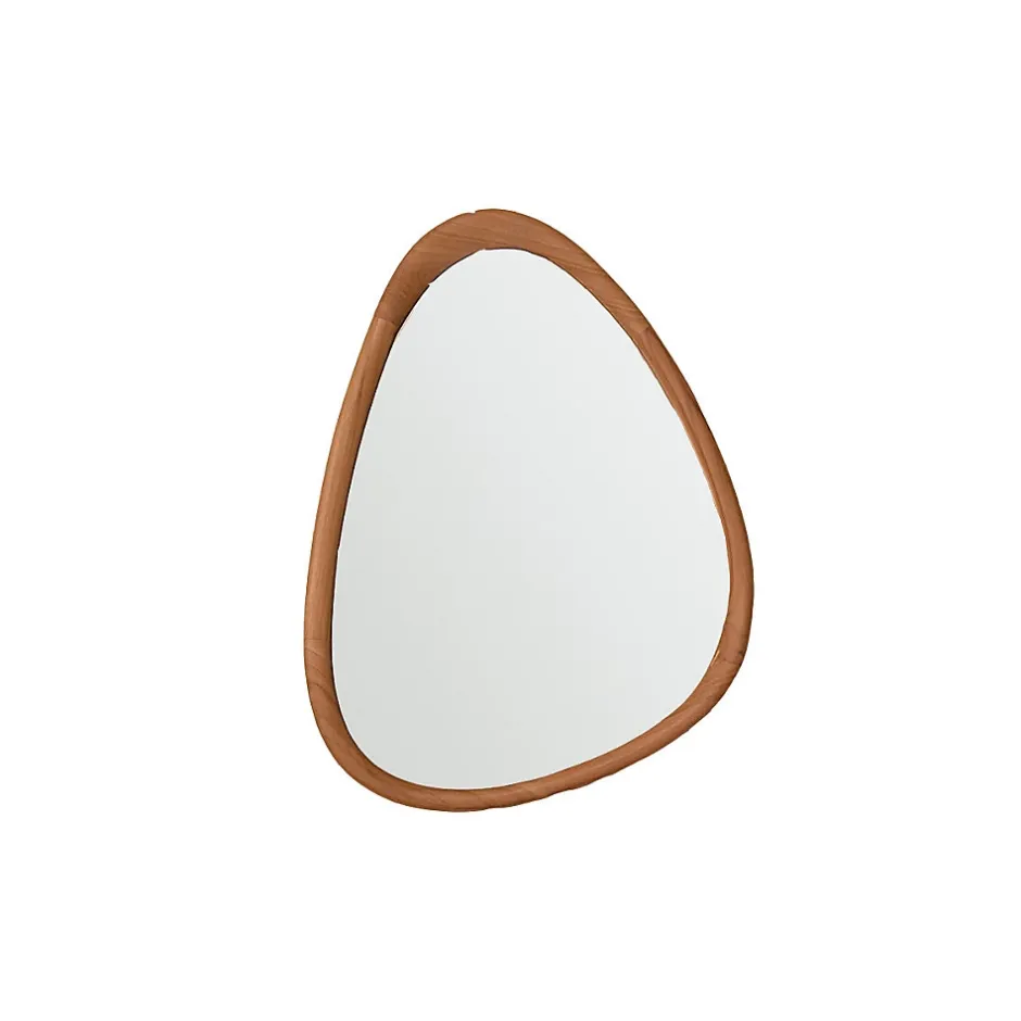 Berah Getah Miroir organique en teck massif 75x60 cm