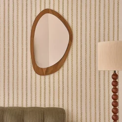 Berah Getah Miroir organique en teck massif 90x60 cm* Miroir Simple
