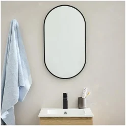 Mob-In Miroir ovale 40 x 70 cm PEPPER Noir* Miroir Simple