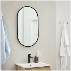 Mob-In Miroir ovale 40 x 70 cm PEPPER Noir* Miroir Simple