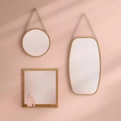 5Five Miroir ovale lanière cuir 77x43cm -