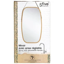 5Five Miroir ovale lanière cuir 77x43cm -
