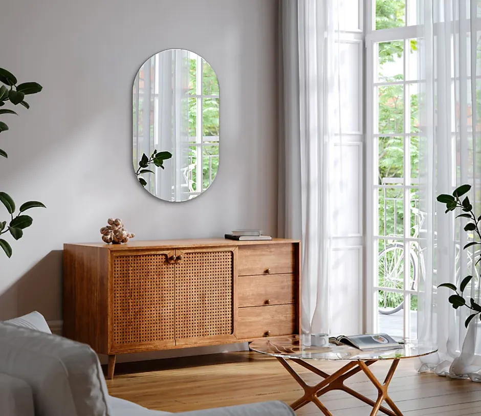 Tulup Miroir ovale 46x80 cm déco murale chambre 1 pièce* Miroir Simple