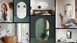 Tulup Miroir ovale 58x100 cm grand format intérieur 1 pièce
