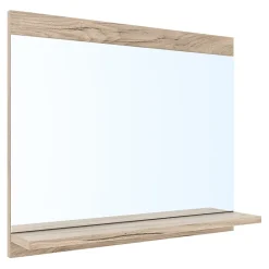 [En.Casa] Miroir pour salle de bains Krildihana 60 x 50 x 12 cm effet chêne en.casa* Miroir Simple