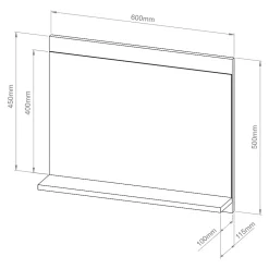 [En.Casa] Miroir pour salle de bains Krildihana 60 x 50 x 12 cm blanc en.casa
