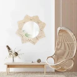 Rea MIROIR BOHO 322048 53CM BEIGE 55X55X1CM* Miroir Simple