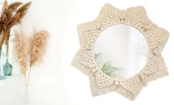 Rea MIROIR BOHO 322048 53CM BEIGE 55X55X1CM* Miroir Simple