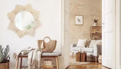 Rea MIROIR BOHO 322048 53CM BEIGE 55X55X1CM* Miroir Simple