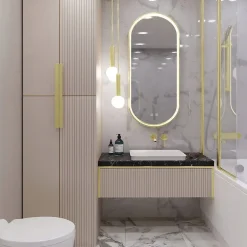 Rea MIROIR LED OVL GOLD 50X100CM 0