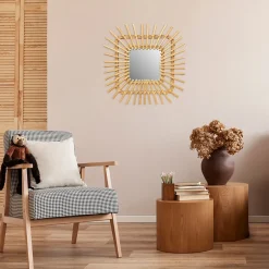 Rea MIROIR QDJ071 45CM BEIGE 45X45X2,5CM