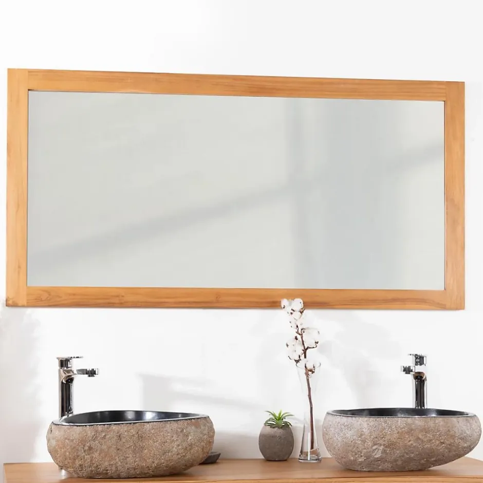 Wanda Collection Miroir rectangle en teck massif 140x70