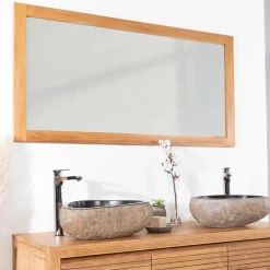 Wanda Collection Miroir rectangle en teck massif 140x70