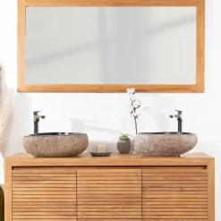 Wanda Collection Miroir rectangle en teck massif 140x70