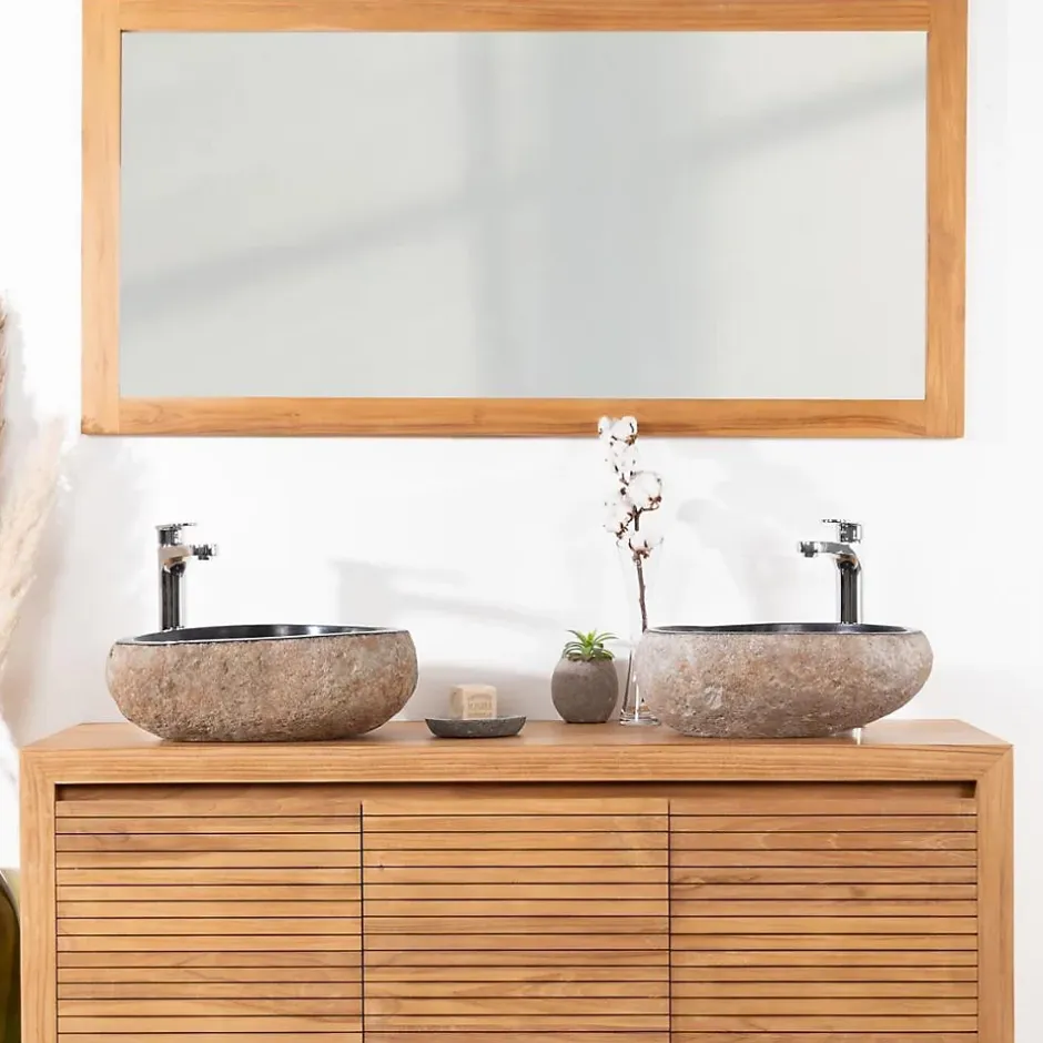 Wanda Collection Miroir rectangle en teck massif 140x70