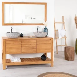 Wanda Collection Miroir rectangle en teck massif 140x70