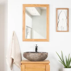 Wanda Collection Miroir rectangle en teck massif 70x50 cm