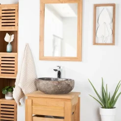 Wanda Collection Miroir rectangle en teck massif 70x50 cm