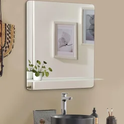 Mob-In Miroir rectangulaire SORRENTO avec tablette en métal* Miroir Simple