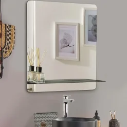 Mob-In Miroir rectangulaire SORRENTO avec tablette en métal