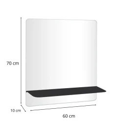 Mob-In Miroir rectangulaire SORRENTO avec tablette en métal