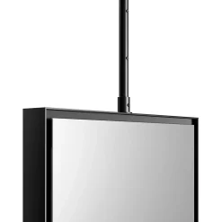 Bernstein Miroir rectangulaire suspendu cadre aluminium noir, rotation 360, réglable en hauteur, pour salle de bain - 50x80cm - 2145