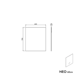 Bernstein Miroir rectangulaire suspendu cadre aluminium noir, rotation 360, réglable en hauteur, pour salle de bain - 50x80cm - 2145