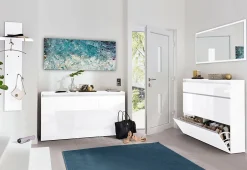 Dmora Miroir Romeo, Miroir de salle de bain, 100% Made in Italy, 120x2h60 cm, Blanc brillant* Miroir Simple