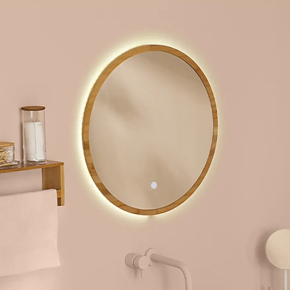 5Five Miroir rond à led 57cm Bambou -