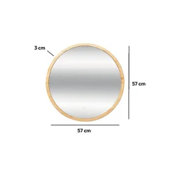 5Five Miroir rond à led 57cm Bambou -