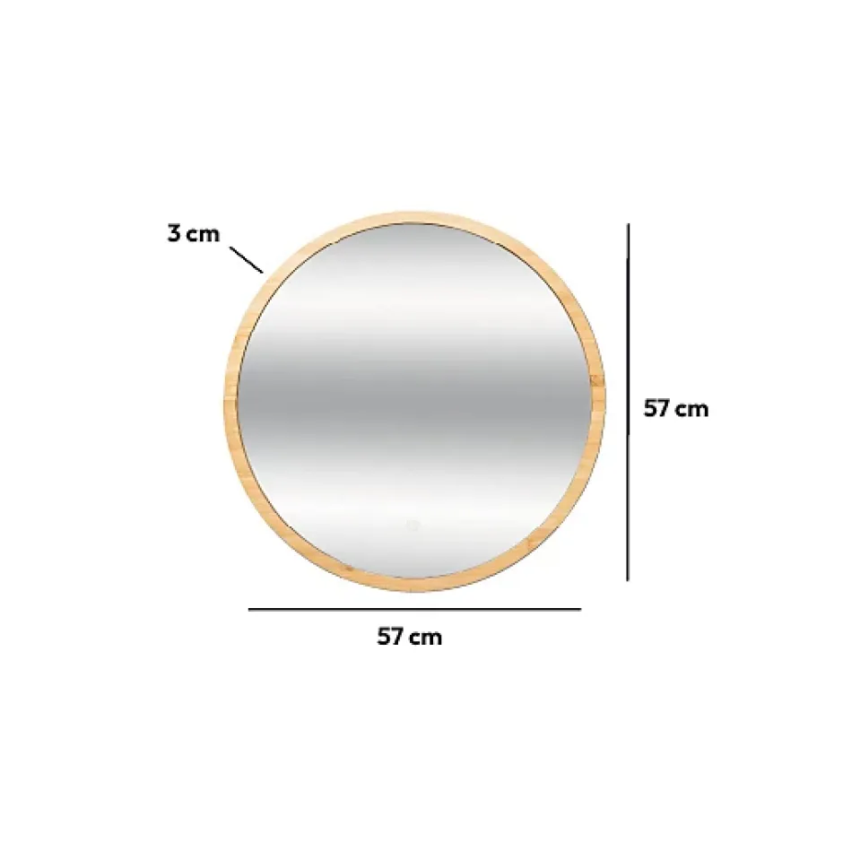 5Five Miroir rond à led 57cm Bambou -