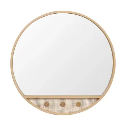 Mob-In Miroir rond chêne NESTO 60x60cm* Miroir Simple