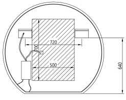 Bernstein Miroir rond éclairage LED capteur tactile anti-buée pour salle de bain, cadre aluminium et verre 4mm - BOVA 2.0 - 120cm* Miroir Lumineux