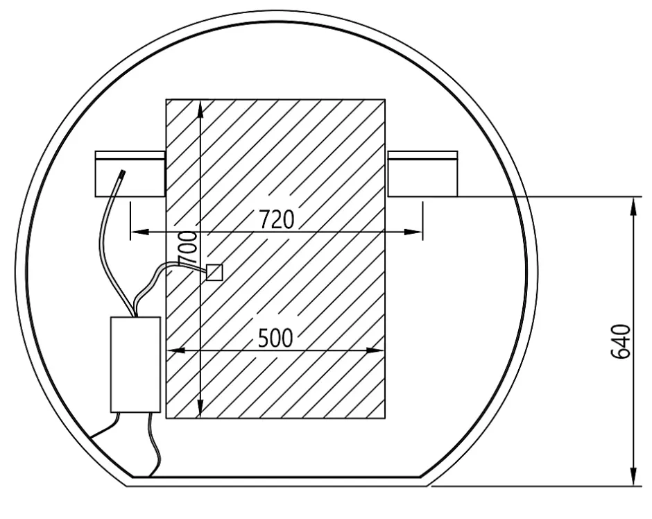 Bernstein Miroir rond éclairage LED capteur tactile anti-buée pour salle de bain, cadre aluminium et verre 4mm - BOVA 2.0 - 120cm* Miroir Lumineux