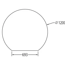 Bernstein Miroir rond éclairage LED capteur tactile anti-buée pour salle de bain, cadre aluminium et verre 4mm - BOVA 2.0 - 120cm* Miroir Lumineux