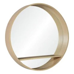Mob-In Miroir rond en chêne avec étagère 60 cm OBLO