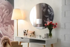 Tulup Miroir rond grand 100 cm sans cadre élégant 1 pièce