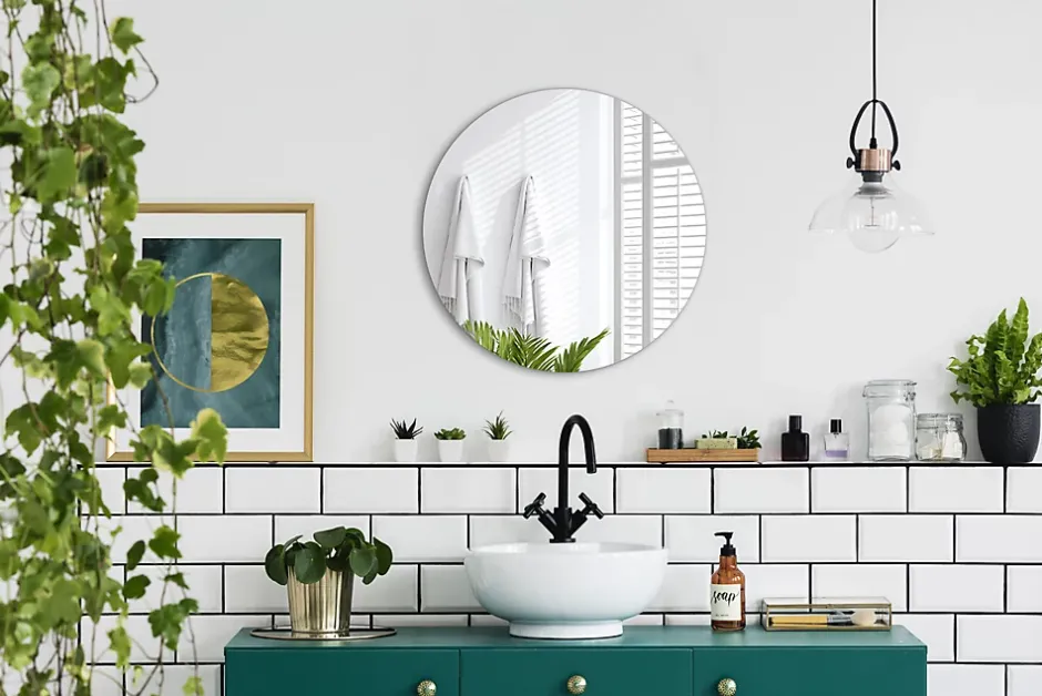 Tulup Miroir rond pour salle de bain 80 cm pour maquillage 1 pièce