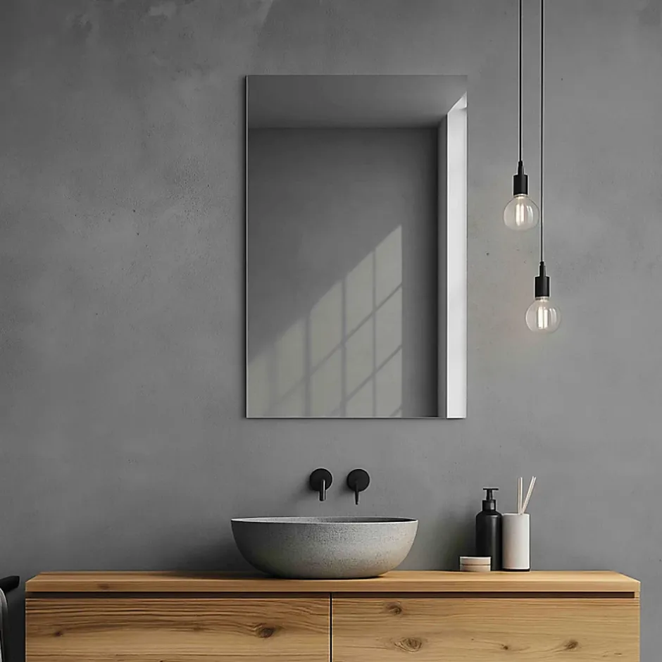 Jindoli Miroir salle de bain 40 cm simple fixation murale* Miroir Lumineux