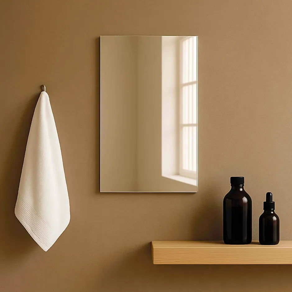 Jindoli Miroir salle de bain 40 cm simple fixation murale* Miroir Lumineux