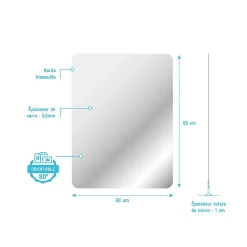 Aurlane Miroir salle de bain - 60x80cm - GO* Miroir Simple