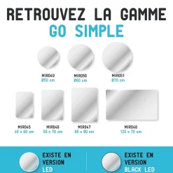 Aurlane Miroir salle de bain - 40x60cm - GO* Miroir Simple