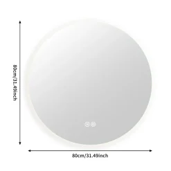 ProximaX Miroir Salle de Bain avec Éclairage - Rond 80 cm - Miroir LED Salle de Bain - avec Anti-buée et 3 Couleur Changeable