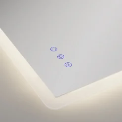 Saniverre Miroir salle de bain BOLEO 60 x 80 cm LED lumineux 2100 lms anti-buée + réglage intensité & couleur -* Miroir Lumineux